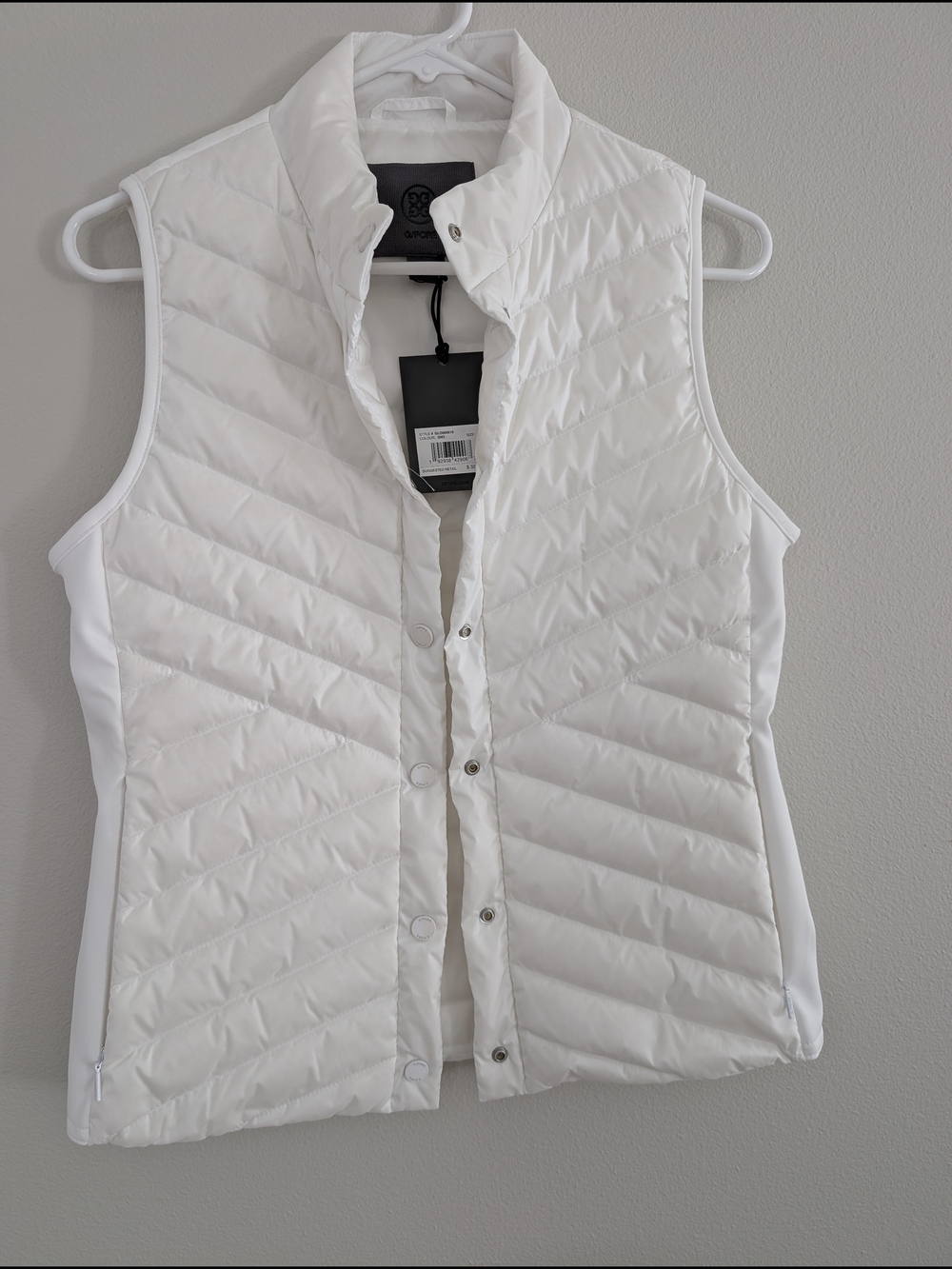 G/FORE White Quilted Sleeveless Puffer Vest